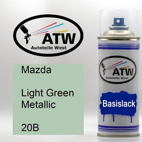 Mazda, Light Green Metallic, 20B: 400ml Sprühdose, von ATW Autoteile West.